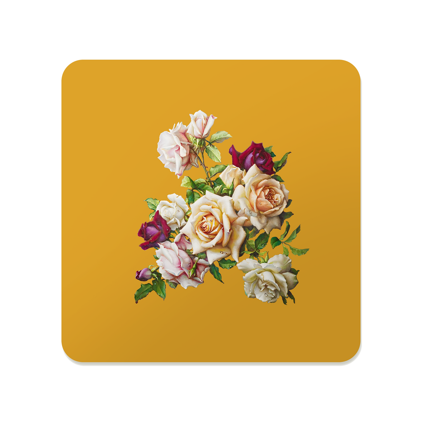 Muted Blush Rose Bouquet Square Mousepad