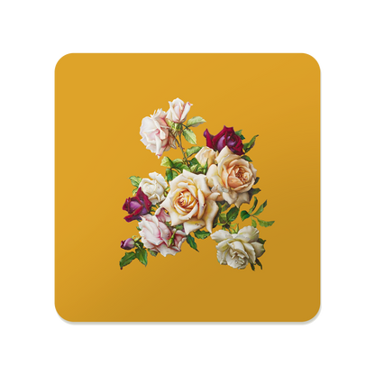Antique Floral Square Mouse Pad, Premium Non-Slip Rubber Base Desk Mat