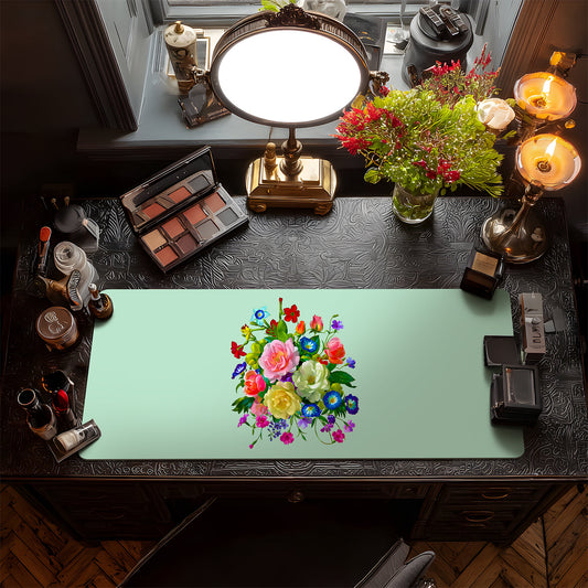 Roses, Pansies, and Poppies Bouquet Vanity Mat