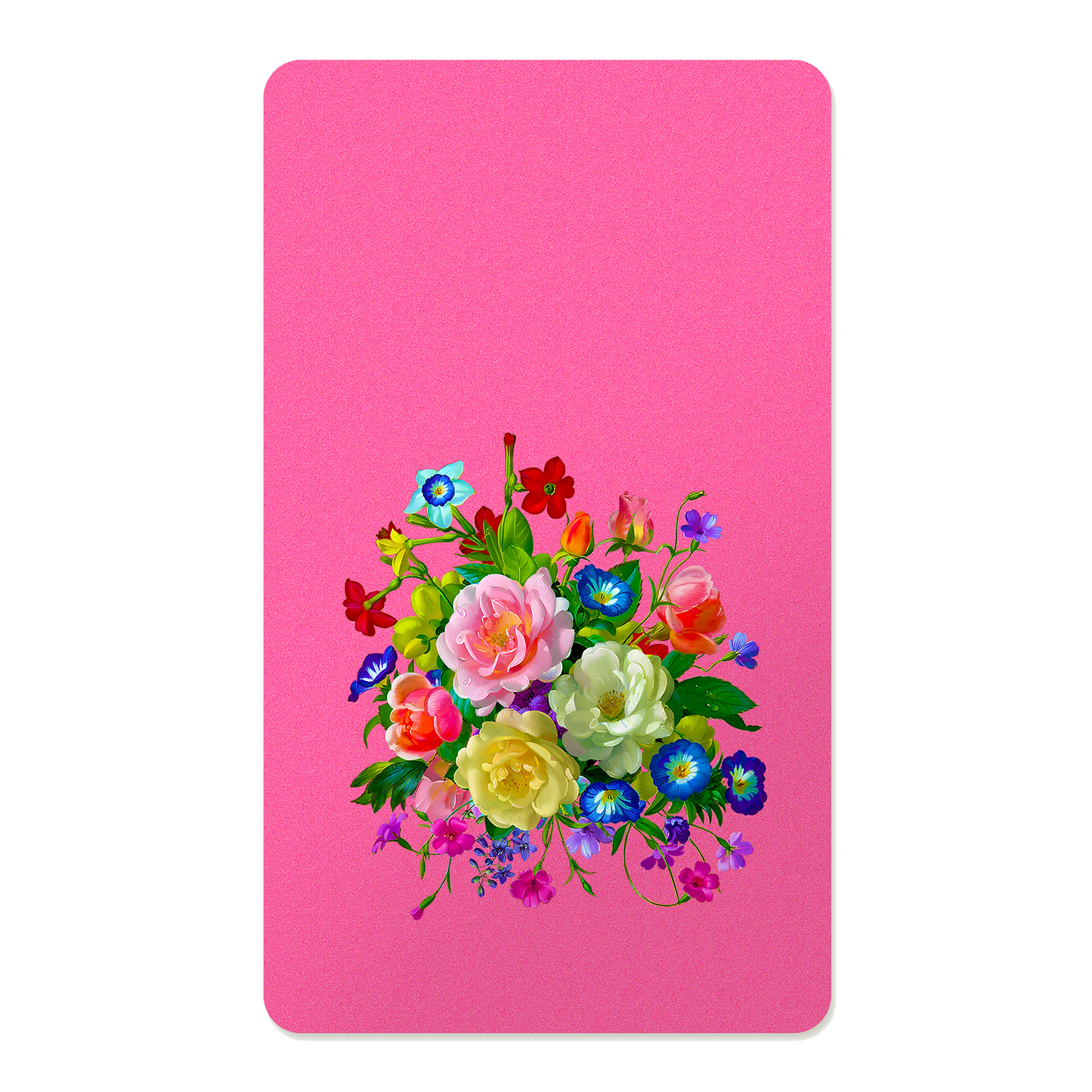 Roses, Pansies, and Poppies Bouquet Rectangle Mousepad