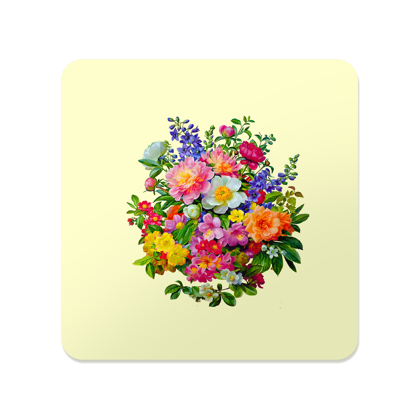 Pink and Orange Bouquet Square Mousepad