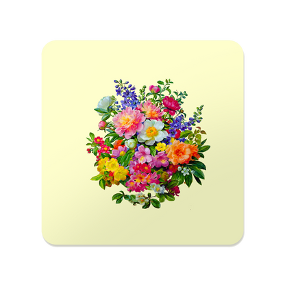 Cottagecore Floral Square Mouse Pad, Premium Non-Slip Rubber Base Desk Mat