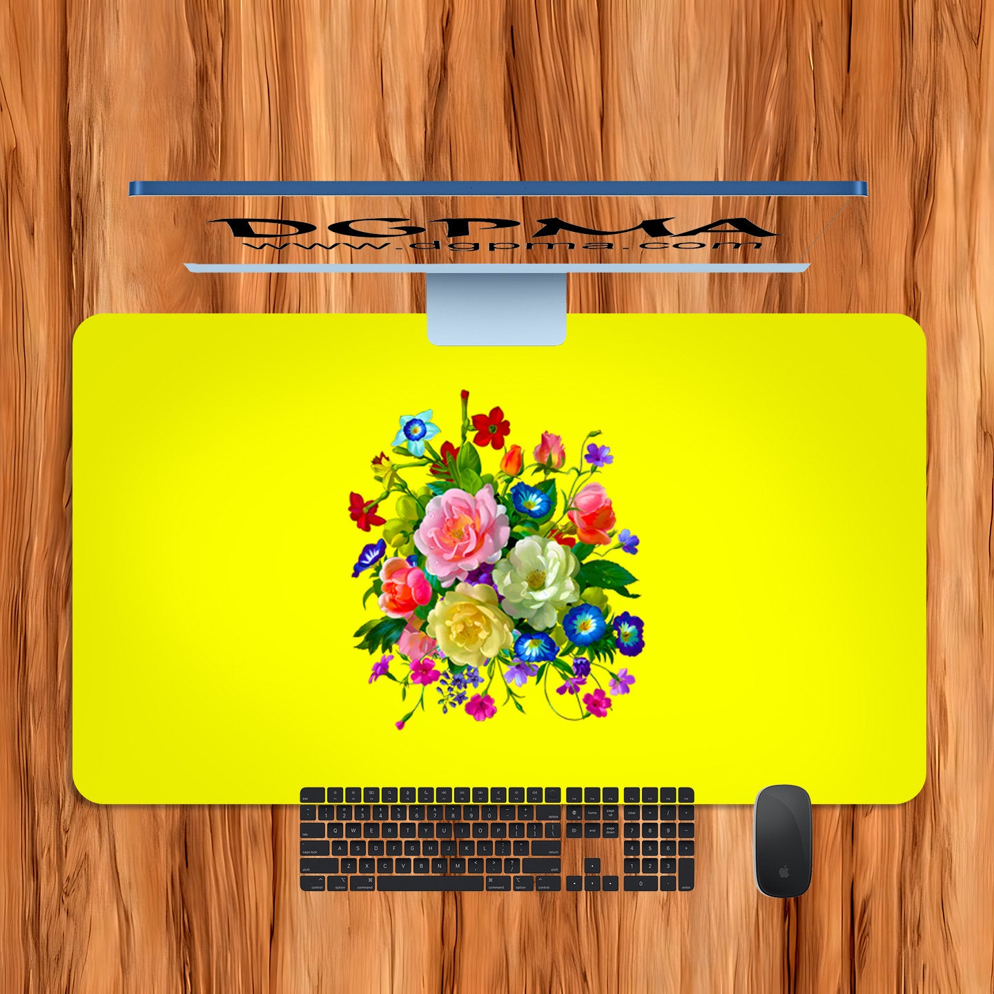Roses, Pansies, and Poppies Bouquet Desk Mat
