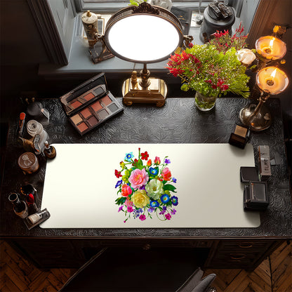 Roses, Pansies, and Poppies Bouquet Vanity Mat