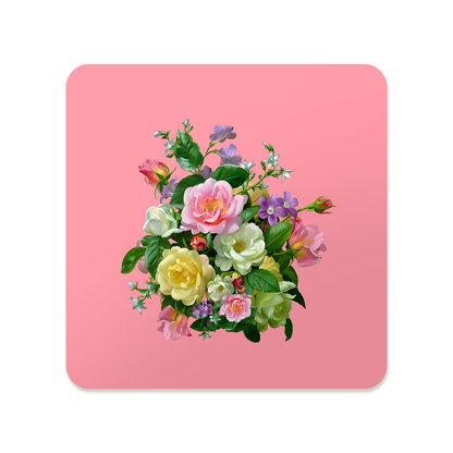 Pastel Flower Bouquet Coaster