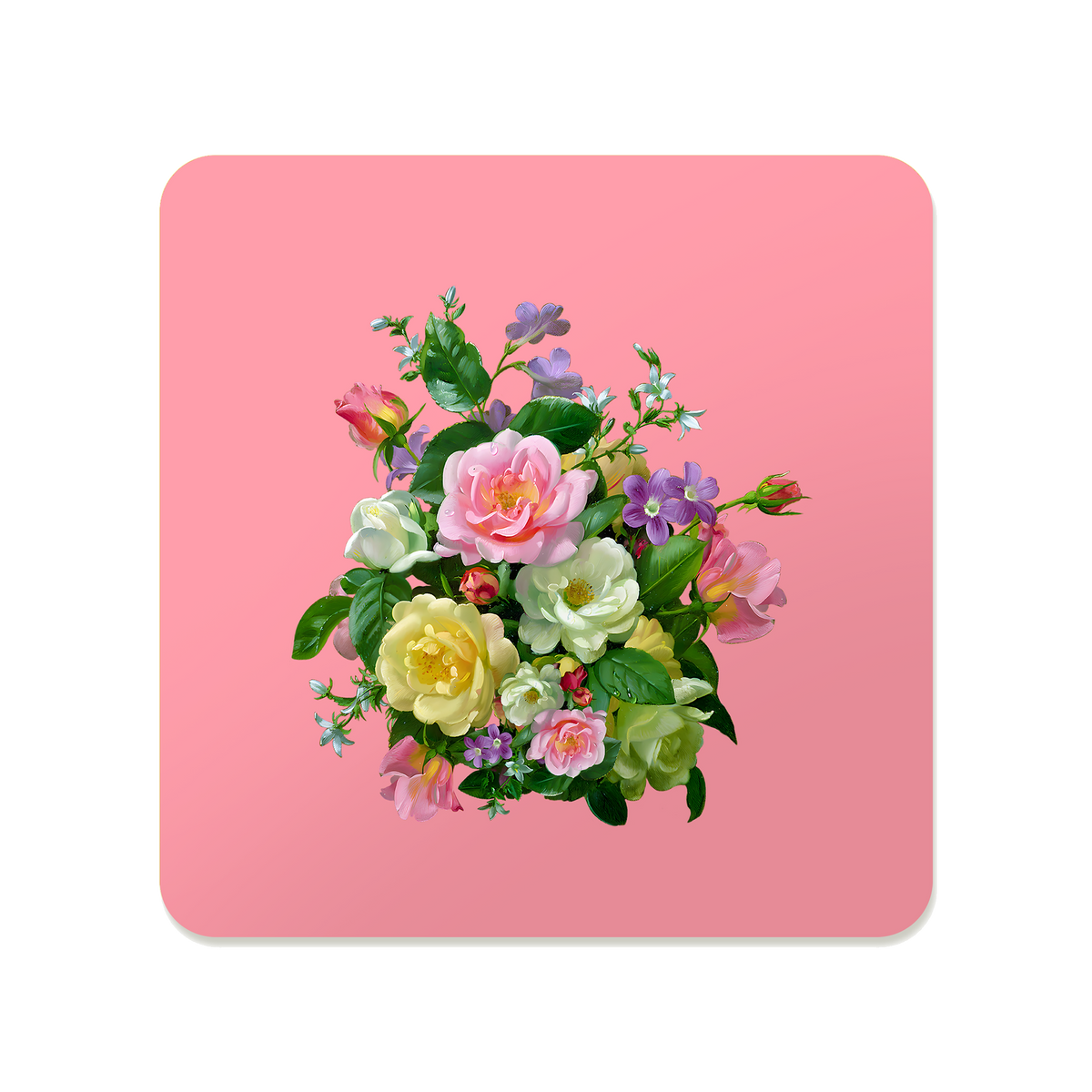 Pastel Flower Bouquet Square Mousepad