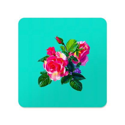 Romantic Floral Square Mouse Pad, Premium Non-Slip Rubber Base Desk Mat