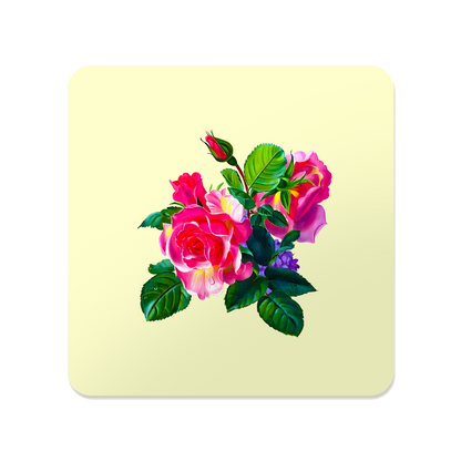 Romantic Floral Square Mouse Pad, Premium Non-Slip Rubber Base Desk Mat