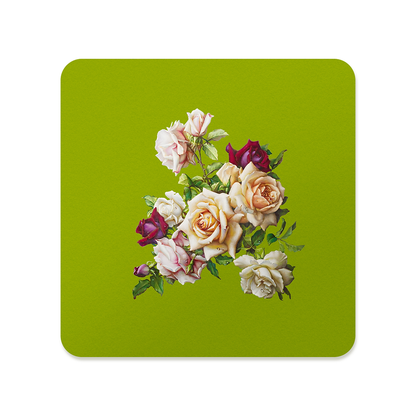 Muted Blush Rose Bouquet Coaster