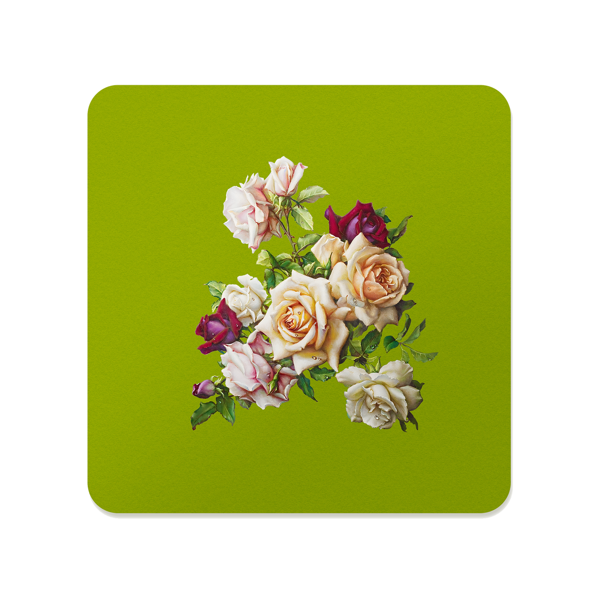 Muted Blush Rose Bouquet Square Mousepad