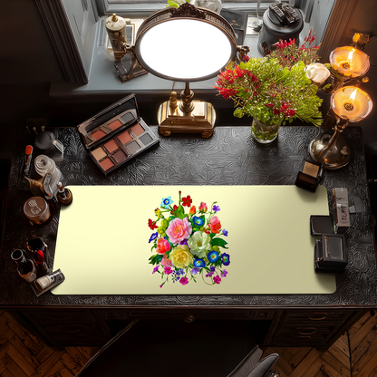 Roses, Pansies, and Poppies Bouquet Vanity Mat