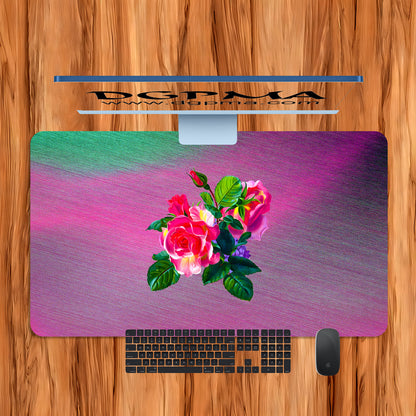 Romantic Floral Desk Mat, Smooth Anti-Scratch Desk Protector Pad