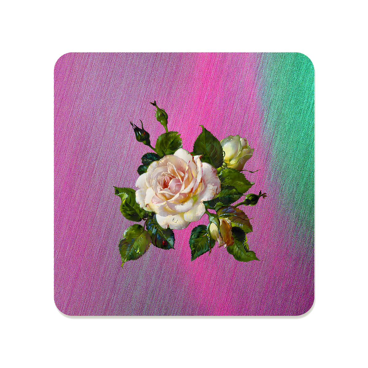 White Rose Square Mousepad