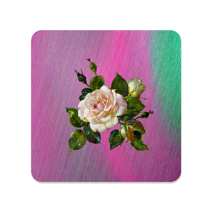 Vintage Floral Square Mouse Pad, Premium Non-Slip Rubber Base Desk Mat