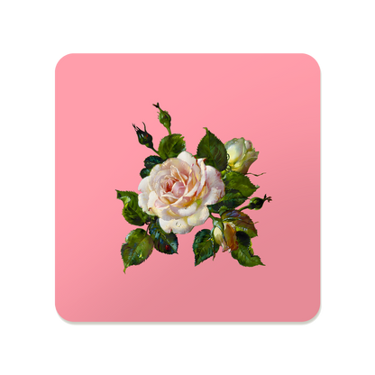 Vintage Floral Square Mouse Pad, Premium Non-Slip Rubber Base Desk Mat