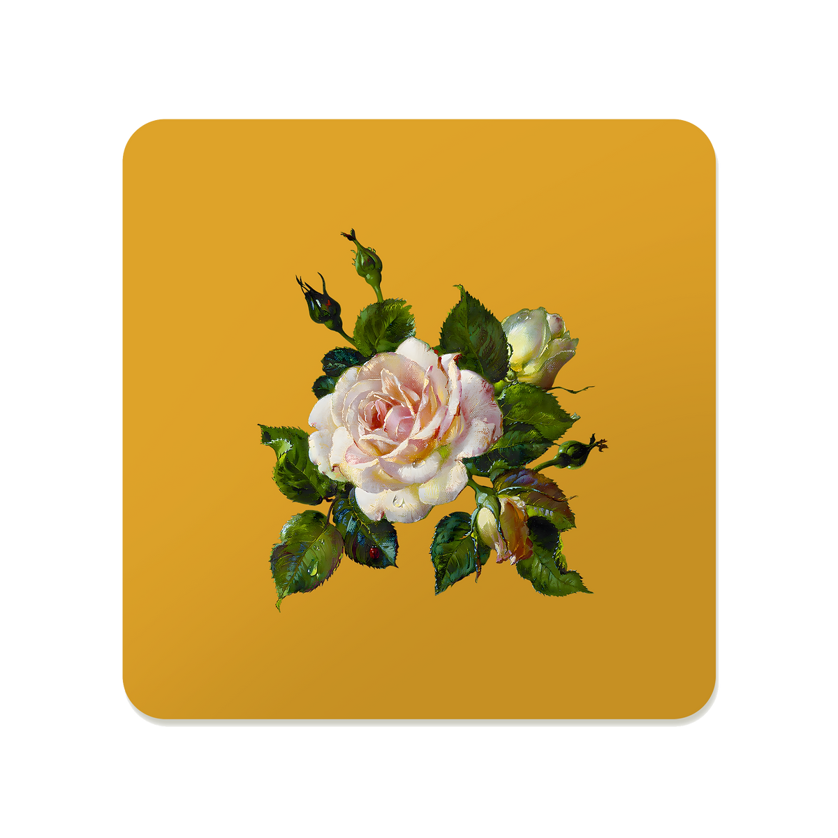 White Rose Square Mousepad