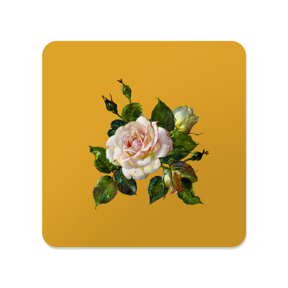 Vintage Floral Square Mouse Pad, Premium Non-Slip Rubber Base Desk Mat