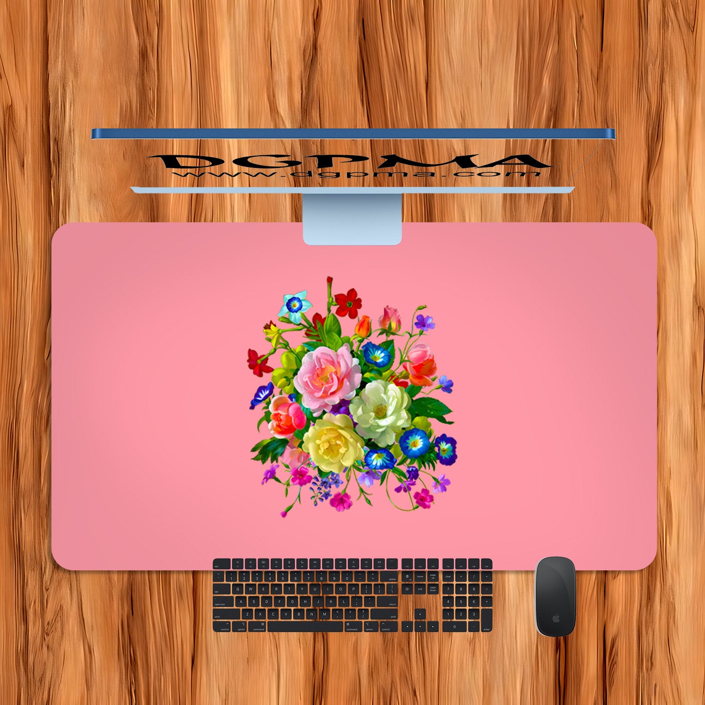 Roses, Pansies, and Poppies Bouquet Desk Mat