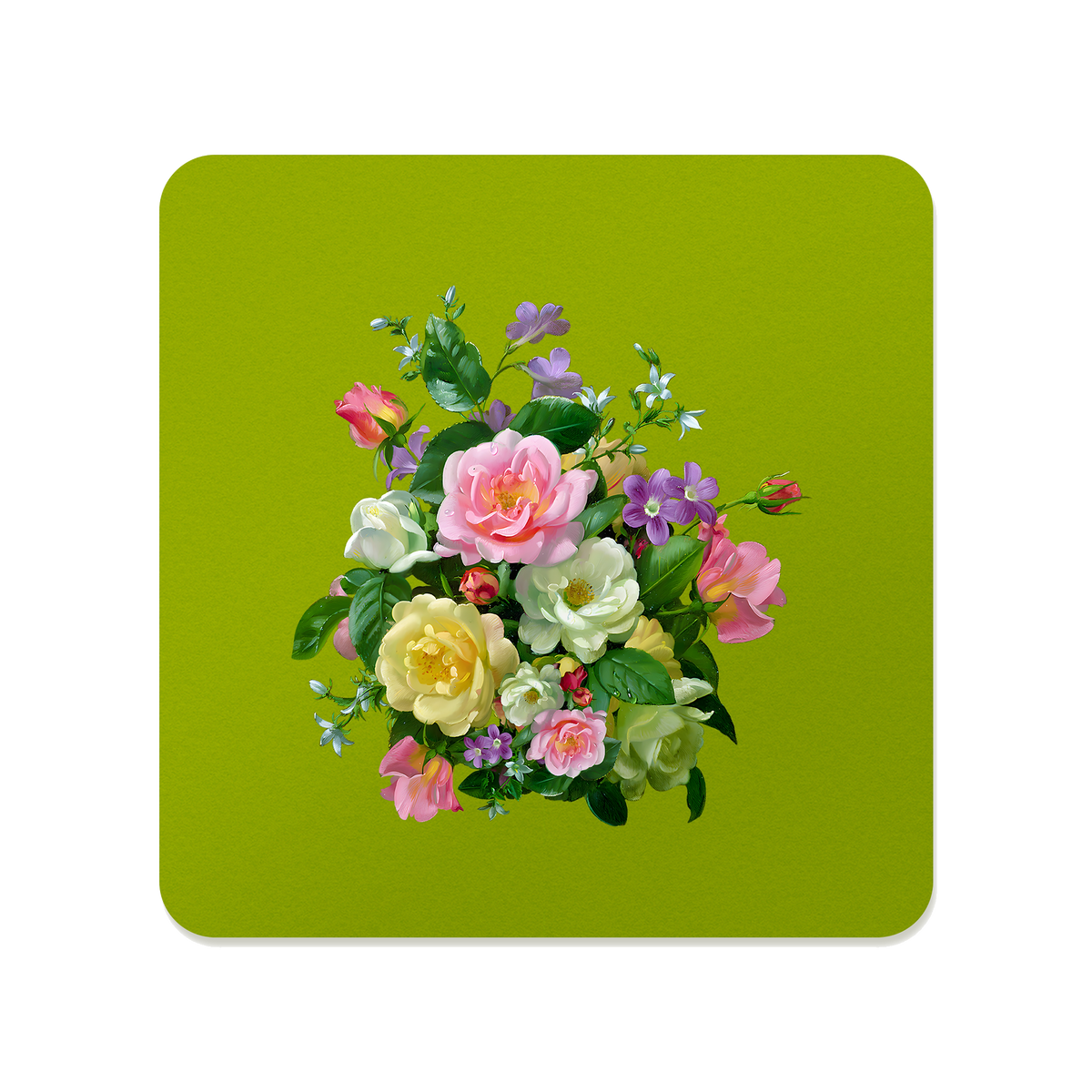Pastel Flower Bouquet Square Mousepad
