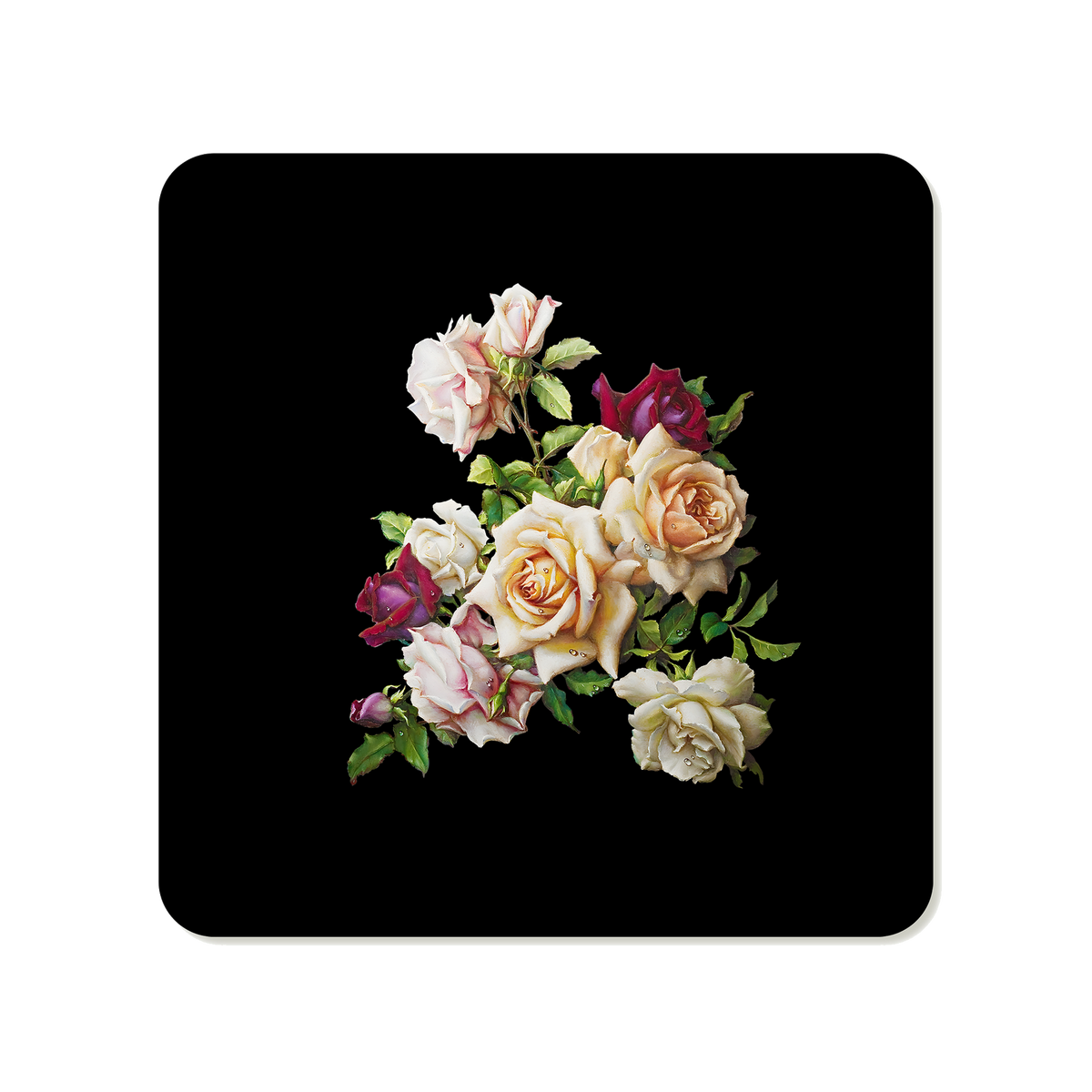 Muted Blush Rose Bouquet Square Mousepad