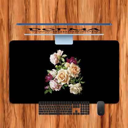 Antique Floral Desk Mat, Smooth Anti-Scratch Desk Protector Pad