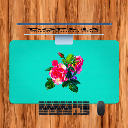 Romantic Floral Desk Mat, Smooth Anti-Scratch Desk Protector Pad