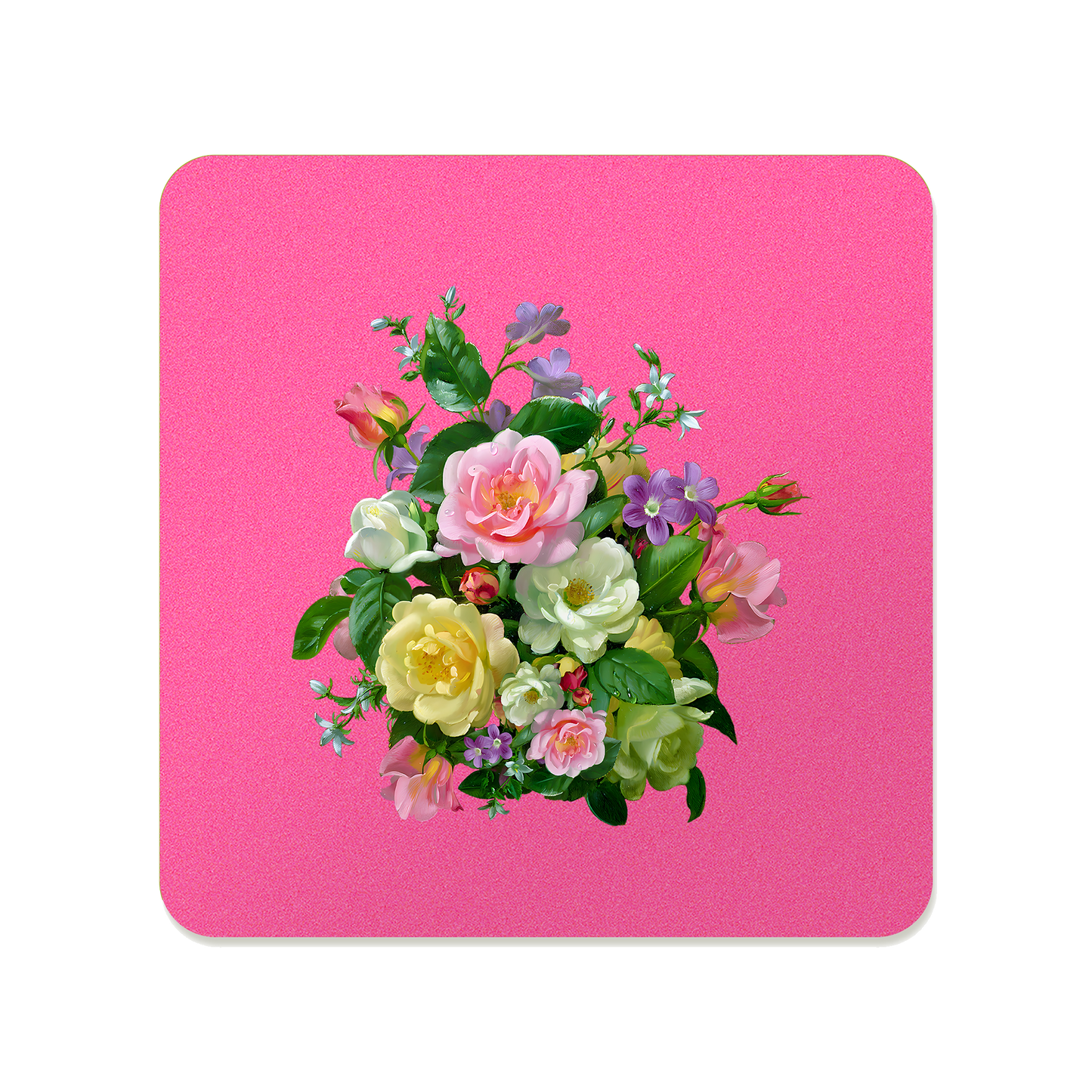 Pastel Flower Bouquet Square Mousepad