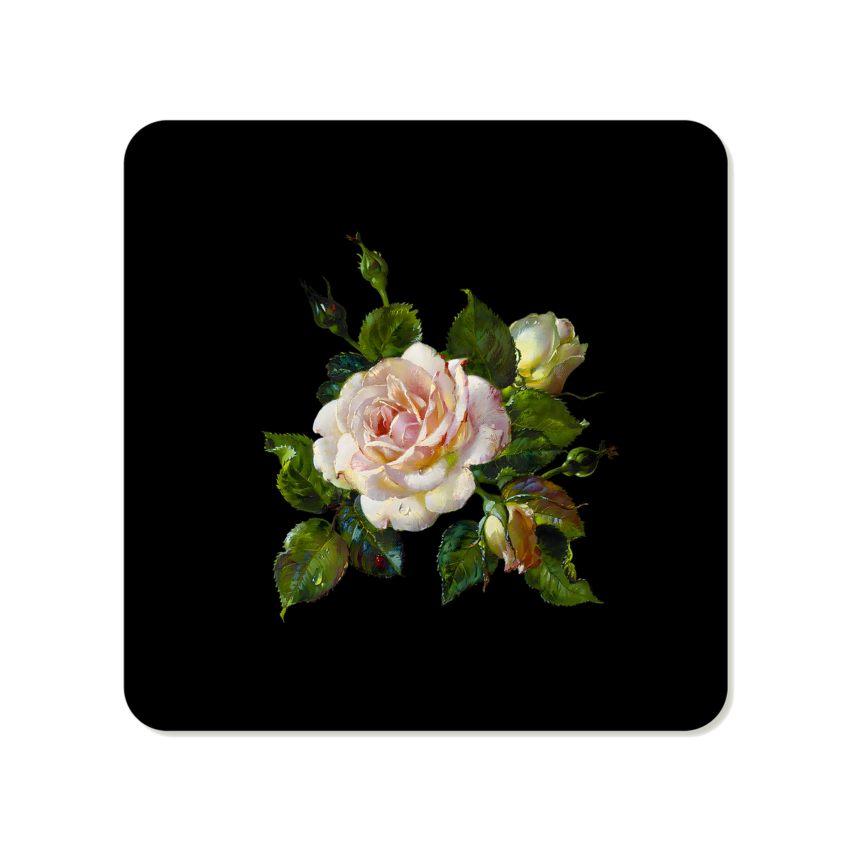 White Rose Square Mousepad