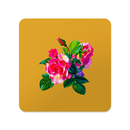 Romantic Floral Square Mouse Pad, Premium Non-Slip Rubber Base Desk Mat