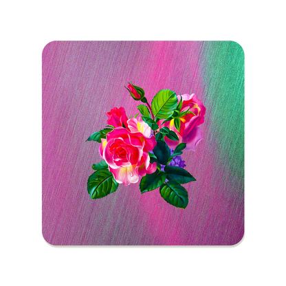 Romantic Floral Square Mouse Pad, Premium Non-Slip Rubber Base Desk Mat
