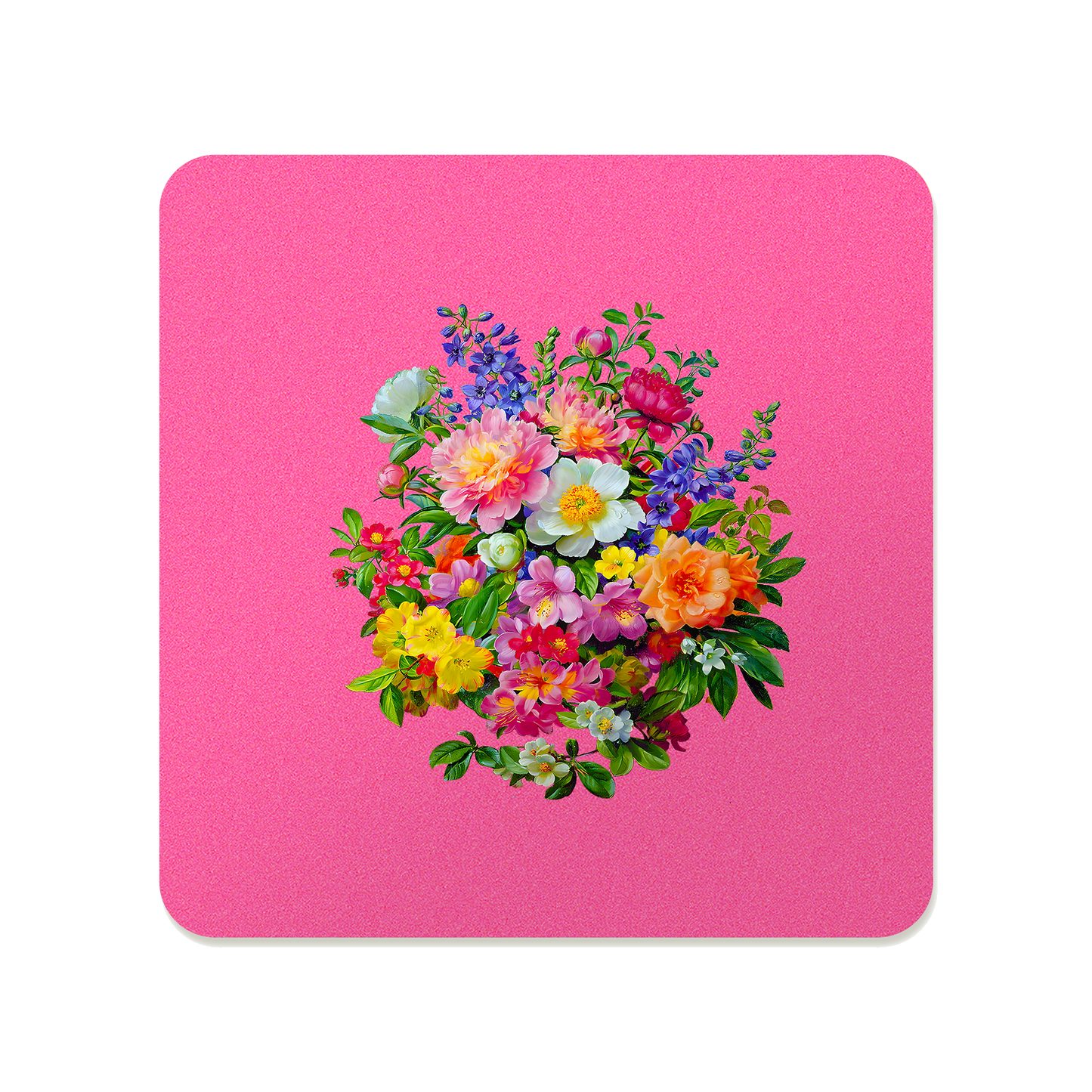 Pink and Orange Bouquet Square Mousepad