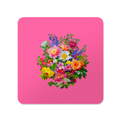 Cottagecore Floral Square Mouse Pad, Premium Non-Slip Rubber Base Desk Mat