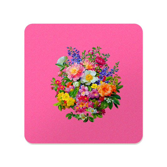 Pink and Orange Bouquet Square Mousepad