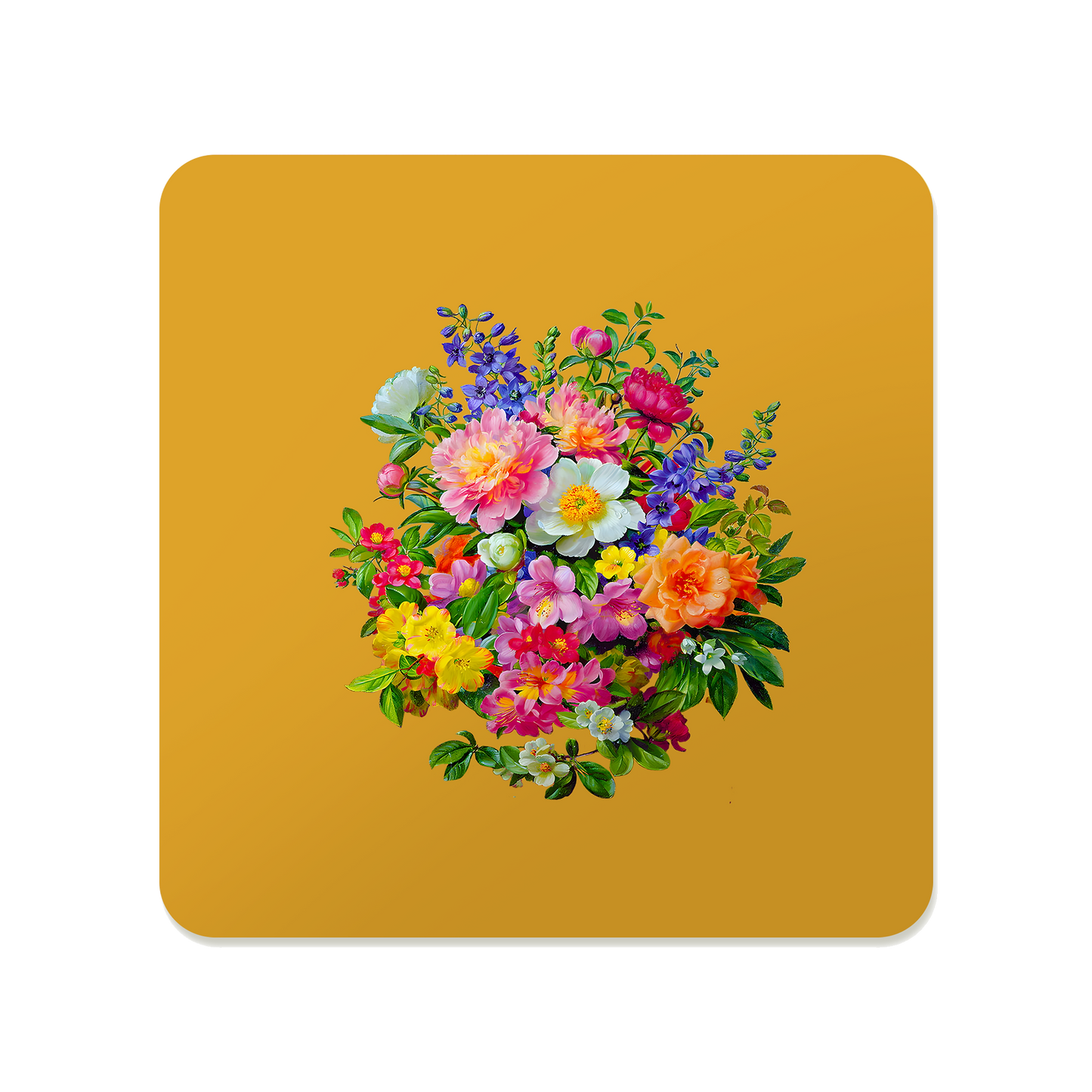 Pink and Orange Bouquet Square Mousepad