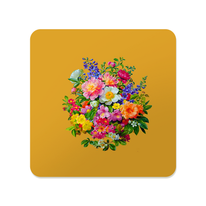 Cottagecore Floral Square Mouse Pad, Premium Non-Slip Rubber Base Desk Mat