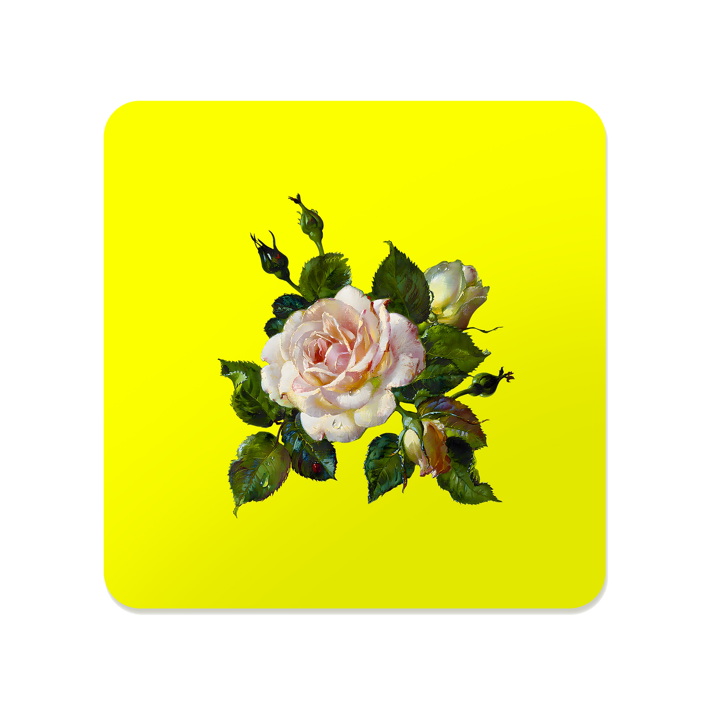 White Rose Square Mousepad