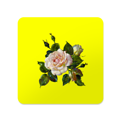 Vintage Floral Square Mouse Pad, Premium Non-Slip Rubber Base Desk Mat