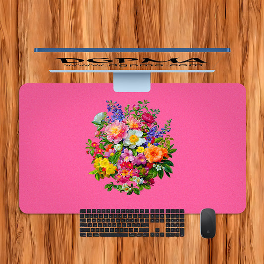 Pink and Orange Bouquet Desk Mat