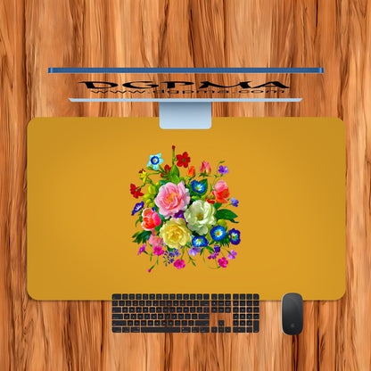 Vibrant Floral Desk Mat, Smooth Anti-Scratch Desk Protector Pad