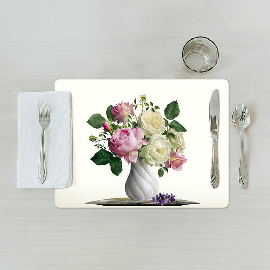 Pink and White Peonies in Vase