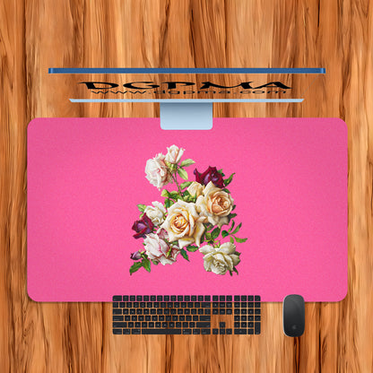 Antique Floral Desk Mat, Smooth Anti-Scratch Desk Protector Pad