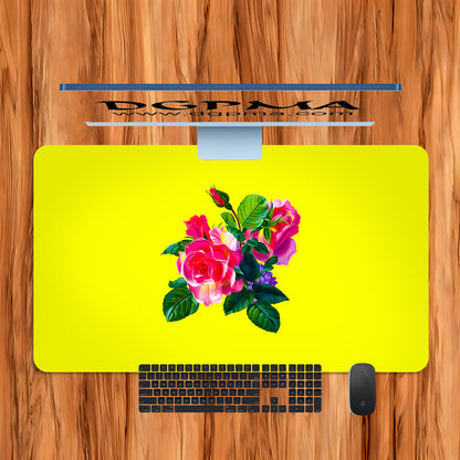 Romantic Floral Desk Mat, Smooth Anti-Scratch Desk Protector Pad