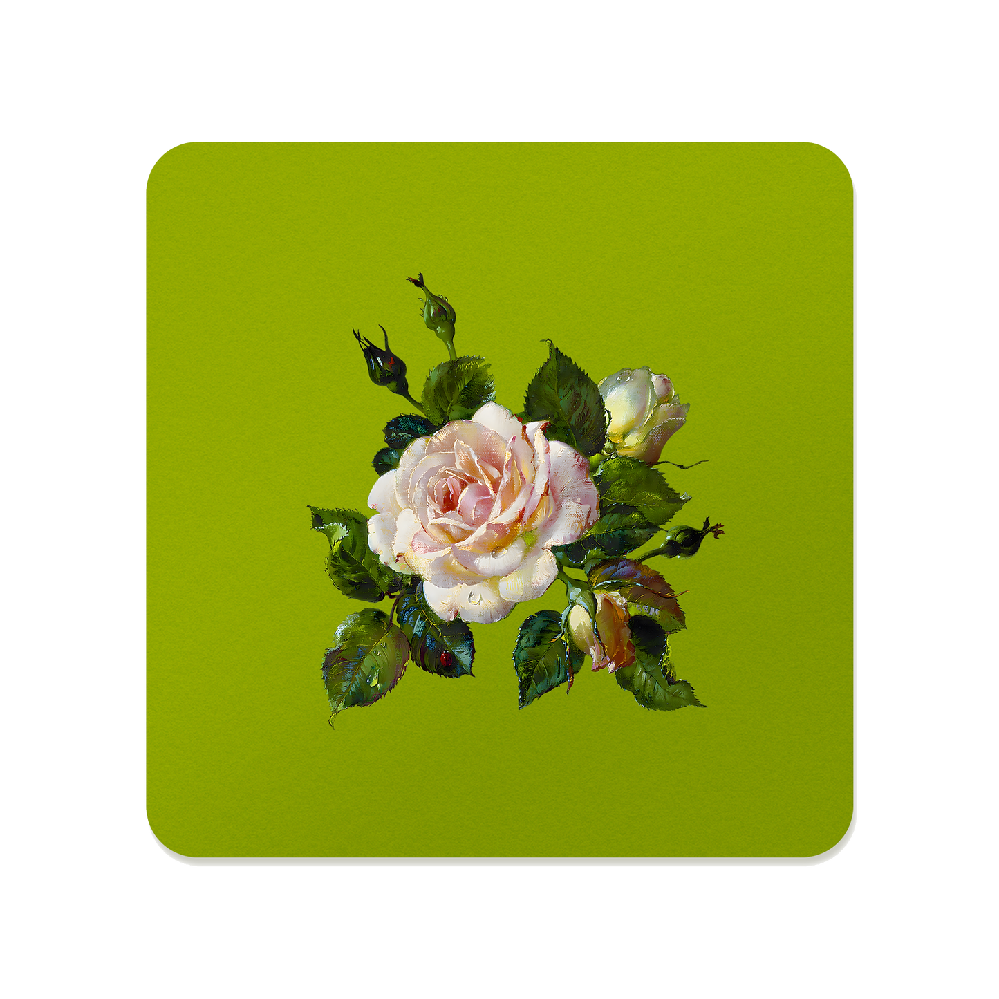 White Rose Square Mousepad