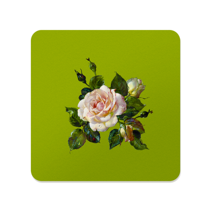 Vintage Floral Square Mouse Pad, Premium Non-Slip Rubber Base Desk Mat