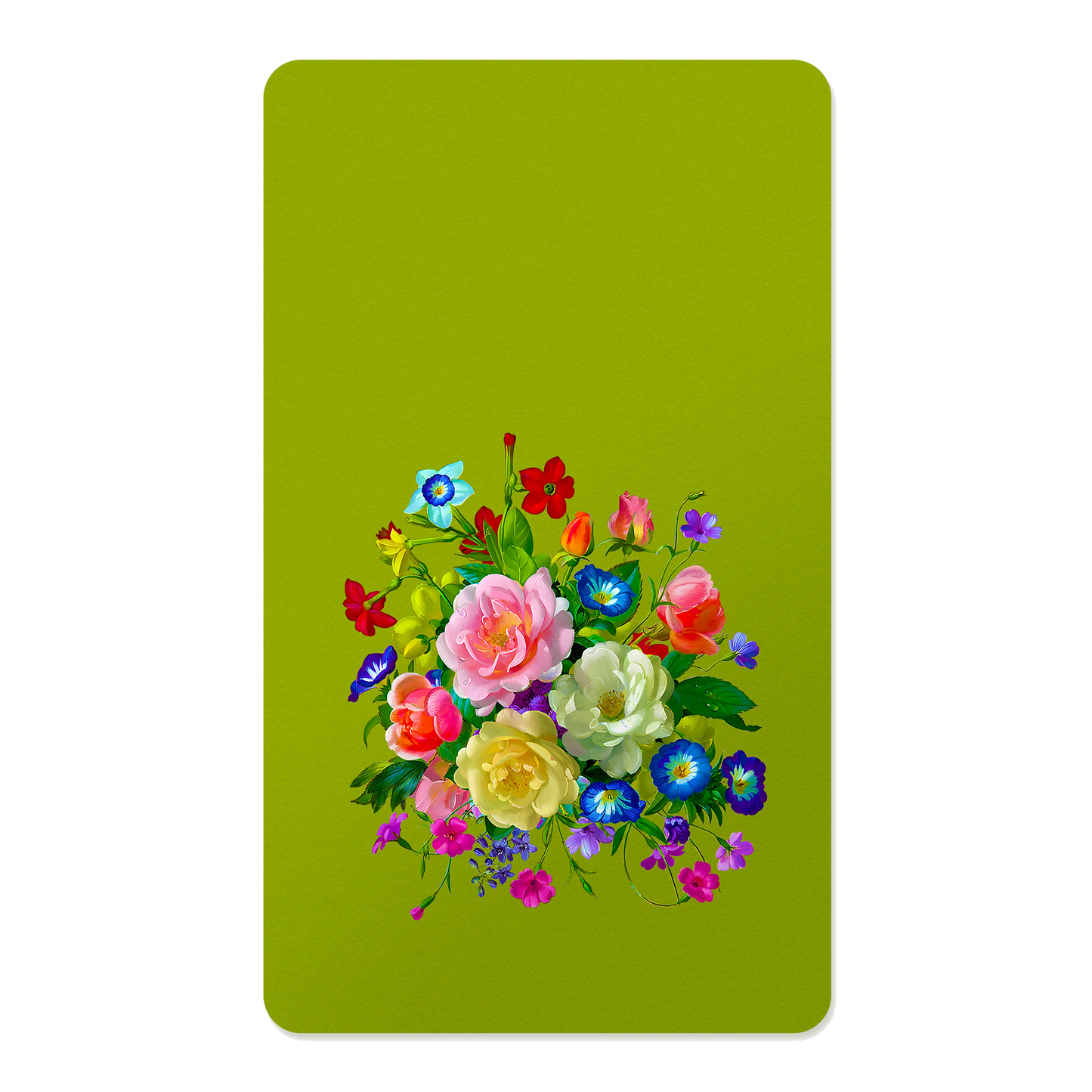 Roses, Pansies, and Poppies Bouquet Rectangle Mousepad