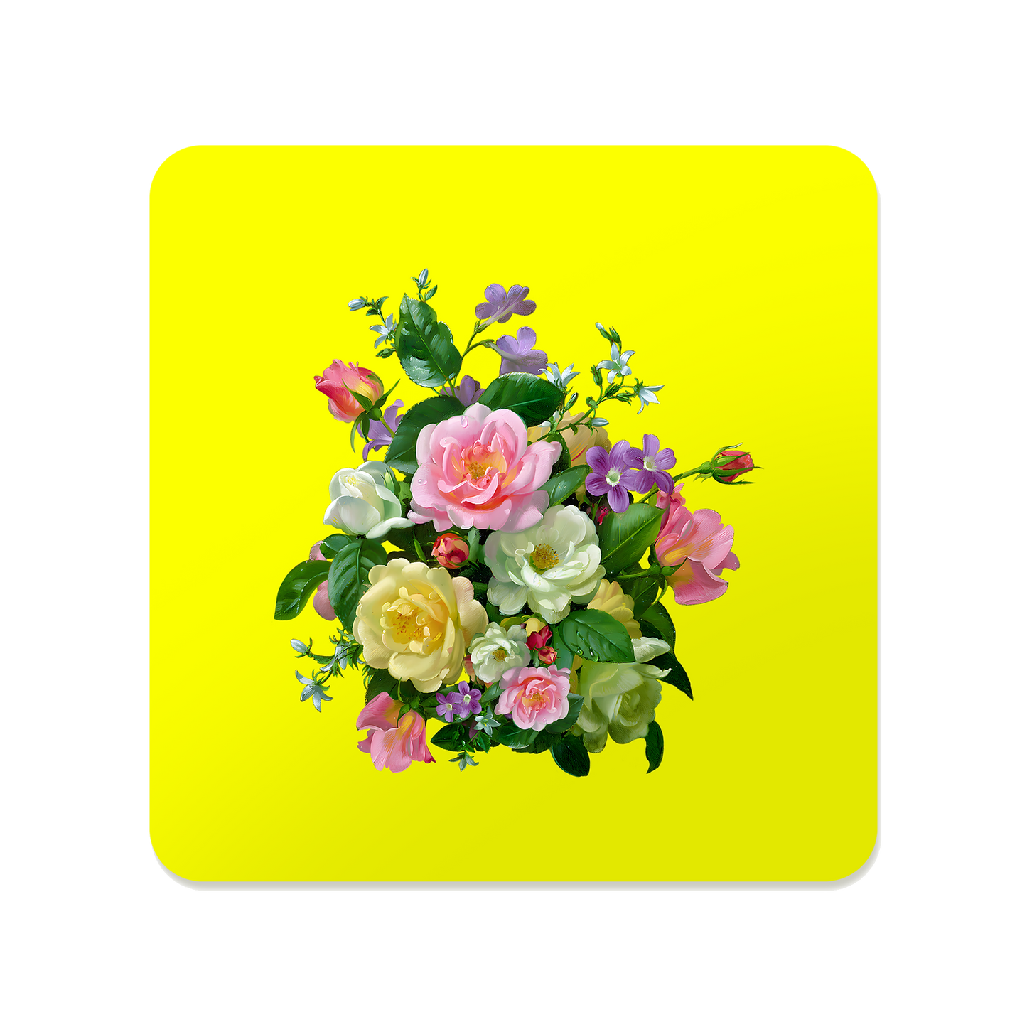 Pastel Flower Bouquet Square Mousepad