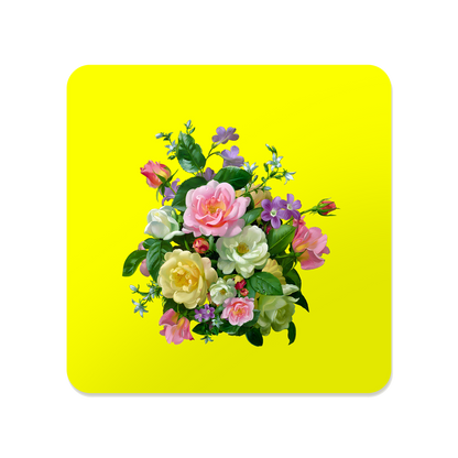 Pastel Floral Square Mouse Pad, Premium Non-Slip Rubber Base Desk Mat