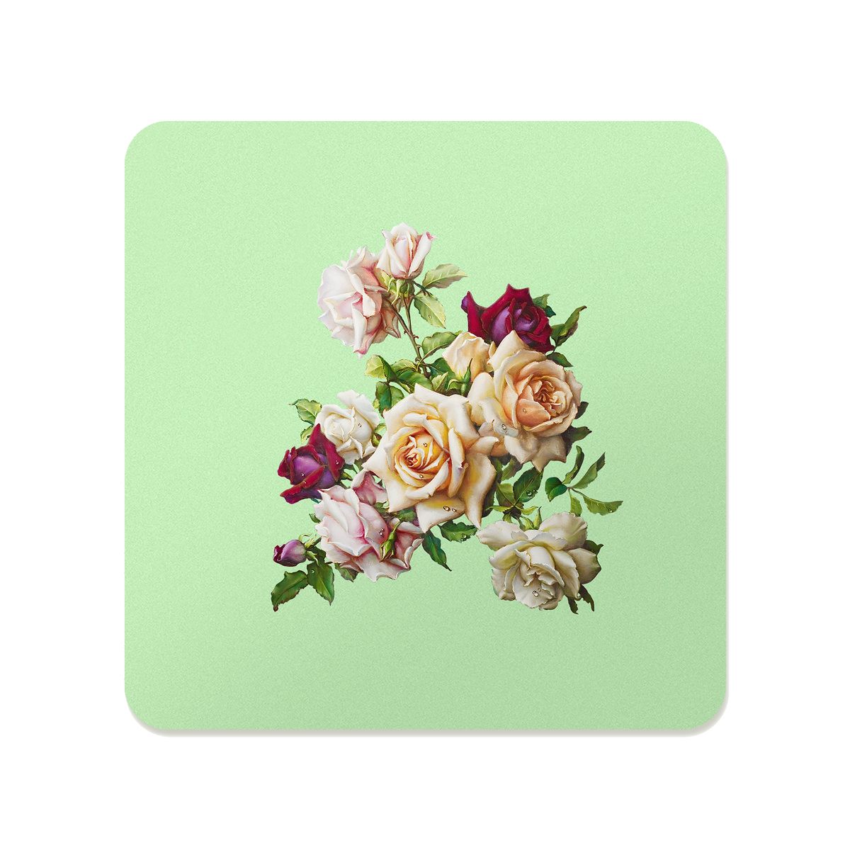 Muted Blush Rose Bouquet Square Mousepad