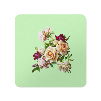 Antique Floral Square Mouse Pad, Premium Non-Slip Rubber Base Desk Mat