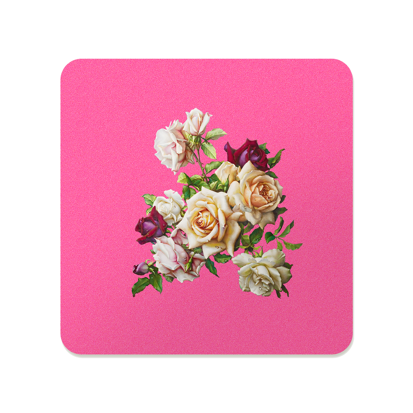 Muted Blush Rose Bouquet Square Mousepad